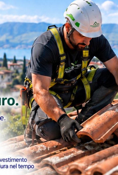 Tecnico Evoluzione Tetto al lavoro sulla copertura